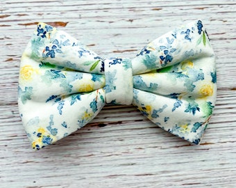 Story Sale- Blue and Yellow Floral Bowtie