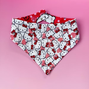 Reversible Bandana: Red Kitty/Kitty with Hearts BA15