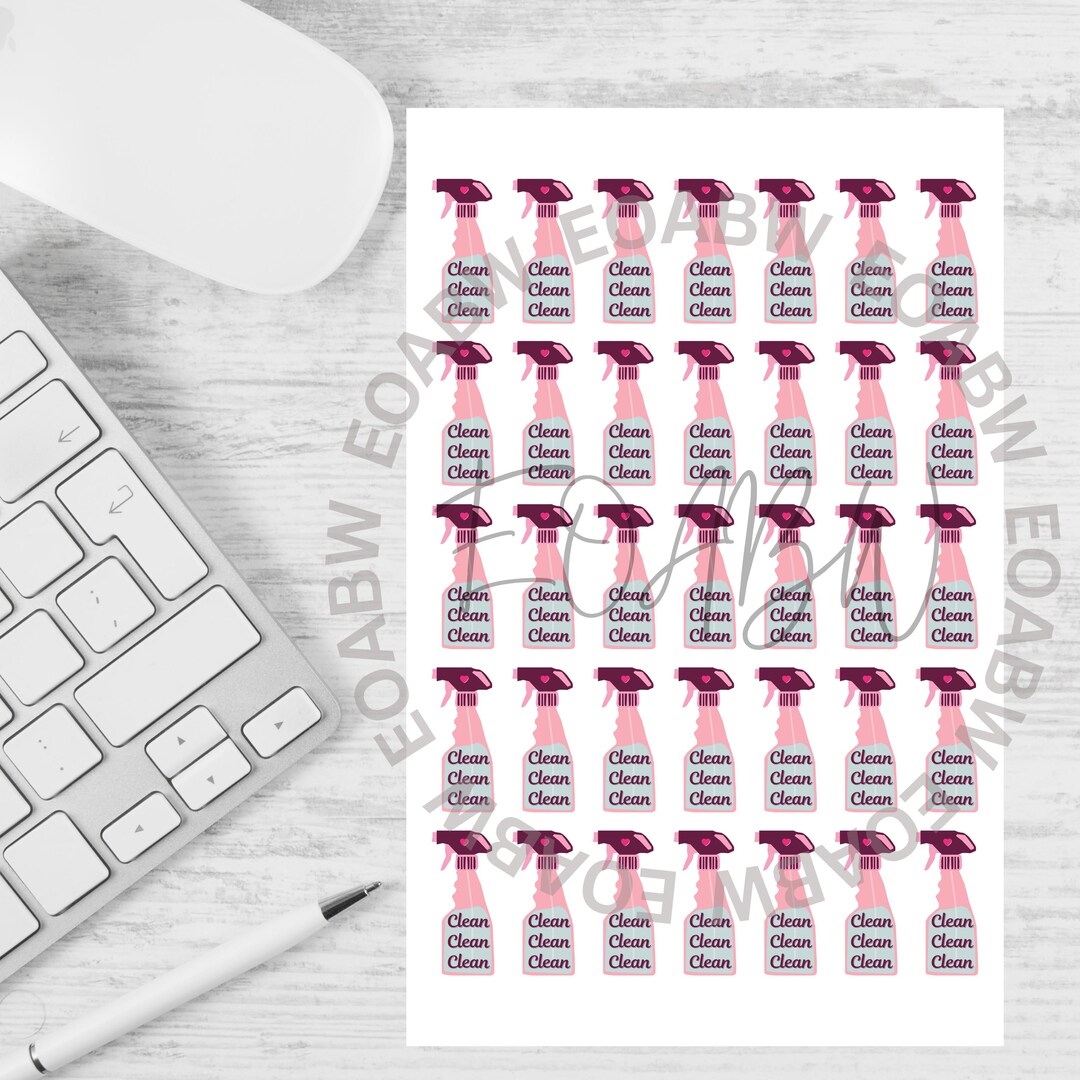 Spray Sticker Spray Bottle/cleaning Spray Stickers | Planner, Journal, and Notebook ...