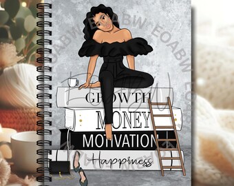 PLANNER: Growth, Money, Motivation Happiness | 2024 Dated and Undated Available | Two Skin Tones