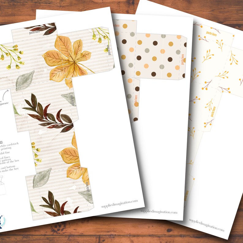 Fall/thanksgiving Boxes Printable PDF Set 3 - Etsy