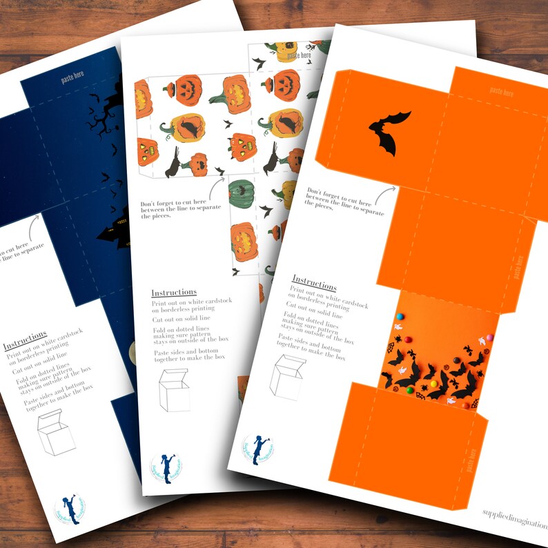 Halloween Boxes Printable PDF Bundle Package - Etsy