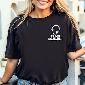 Stage Manager Headset Tee - Bella + Canvas Unisex Black T-Shirt