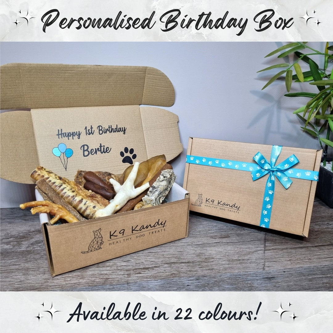 Dog Birthday Treat Box Personalised Birthday Treat Box Present Etsy UK