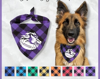 Custom Dog Plaid Bandana Add Your Own Logo Gift For Dog Lover Present Handmade Vinyl Dog Bandana Custom Design Logo White Vinyl