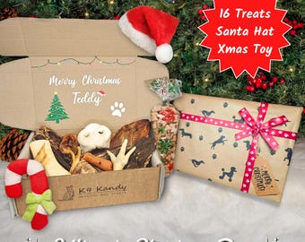 Personalised Ultimate Christmas Dog Box Mega Xmas Puppy Gift Box Natural Doggy Treat Hamper Gift Wrapped Present For Dog Lover