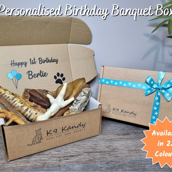 Personalised Dog Birthday Treat Box