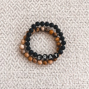 Little Boy’s Bracelets Set Customizable with Name | Toddler to Little Boy Sizes