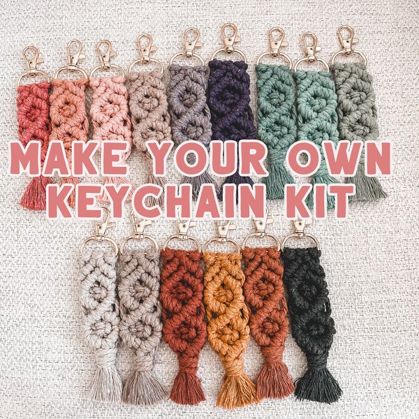 KeyChain KIT for ONE- 30 Keychain(s) to Make Your Own Diamond Design Macrame KeyChain with Video Tutorial | Great for Parties or BULK Gifts