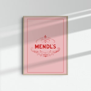 Mendl's Patisserie Art Print, Grand Budapest Hotel Poster, Wes Anderson Inspired Wall Art