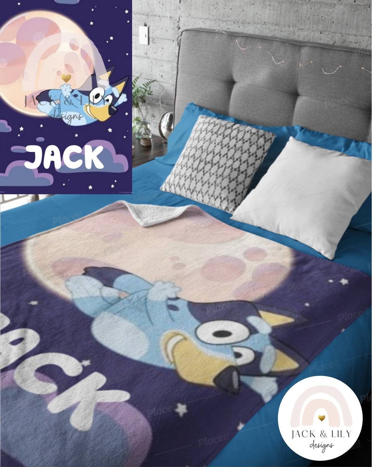 Couverture personnalisée Bluey Fruit Bat Kids Peluche Etsy France