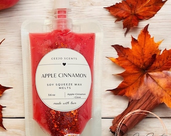 Cera de soja fundida con aroma a manzana y canela / MUY PERFUMADA