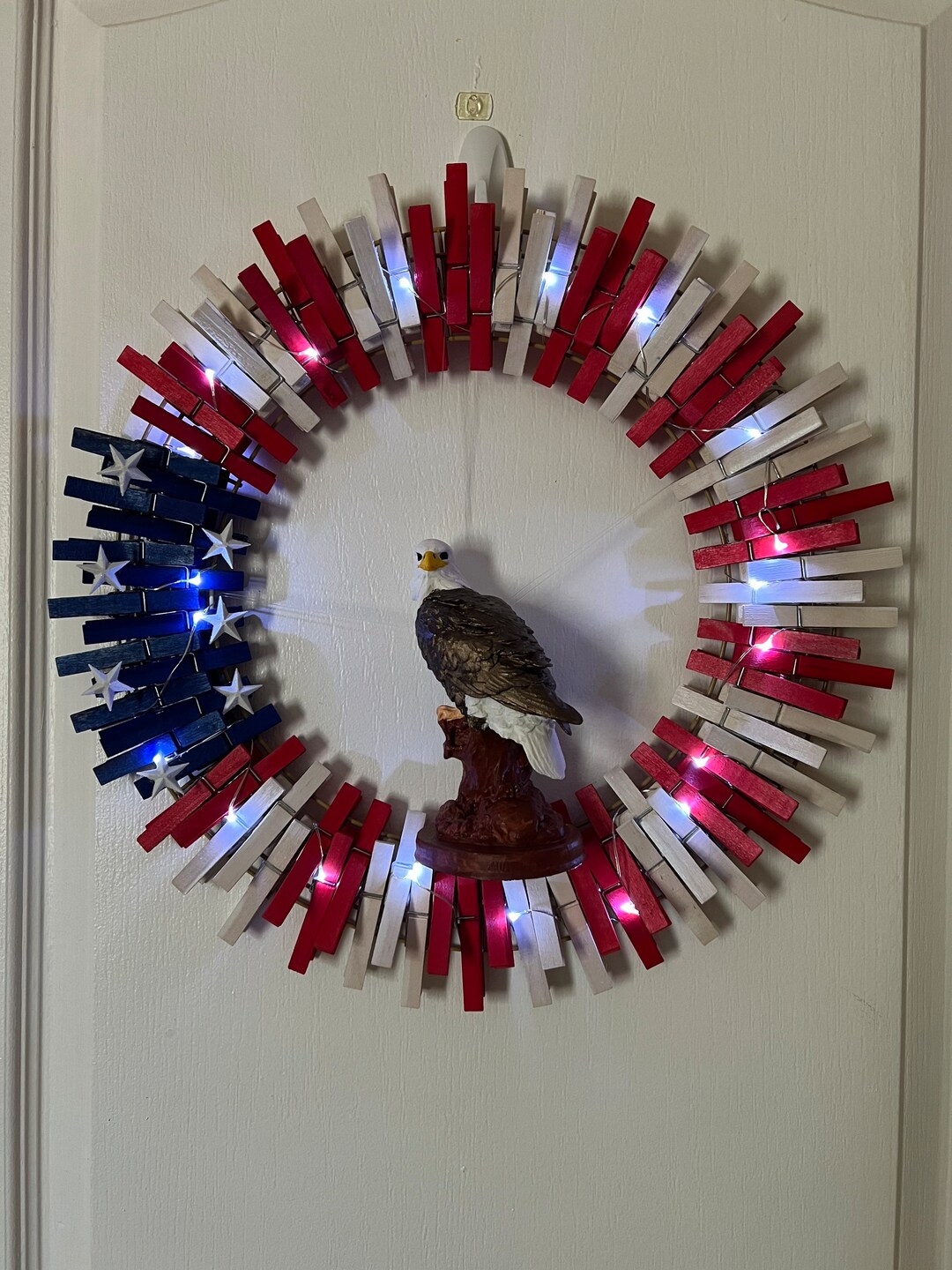 American Eagle Clothespin Wreath Etsy