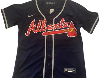 atlanta braves button up jersey