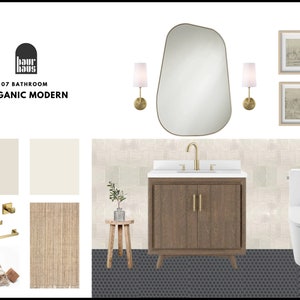 Organic Modern Bathroom Package|Pre-Design Room|Online Interior Design|Interior Design Service|e-design|Room Package|EInterior Design