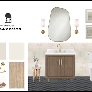 Organic Modern Bathroom Package|Pre-Design Room|Online Interior Design|Interior Design Service|e-design|Room Package|EInterior Design