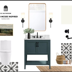 Paquete de baño inspirado en Studio McGee/Habitación de diseño previo/Diseño de interiores en línea/Servicio de diseño de interiores/e-design/Paquete de habitación/Diseño de interiores