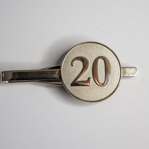 Number 20 Tie Clip. 20th Birthday. 20th Anniversary.