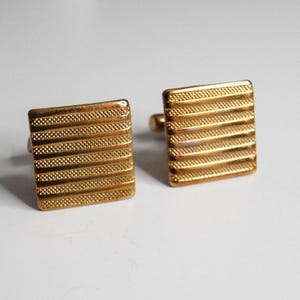 Vintage Gold-Tone Cufflinks - Horizontal Pattern