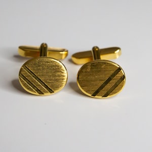 Golden Stripe Retro Cuff Links Vintage
