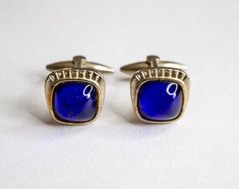 Royal Blue Gemstone Cufflinks Vintage