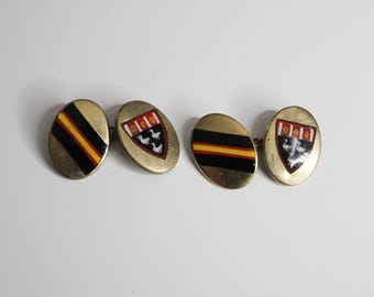 Vintage Heraldic Cufflinks – Gold Oval Design | Collectable Men’s Accessory