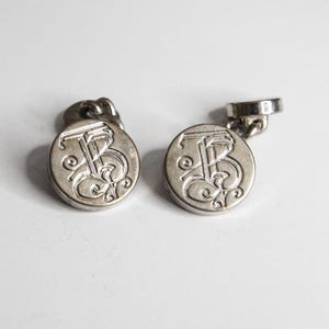 Vintage Silver Monogram Chain Cufflinks – Letter “B”