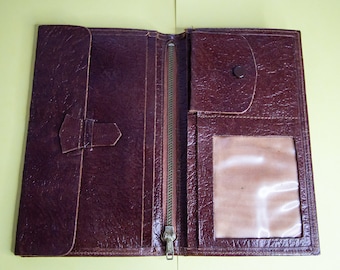Brown Leather Vintage Wallet. 1960s.