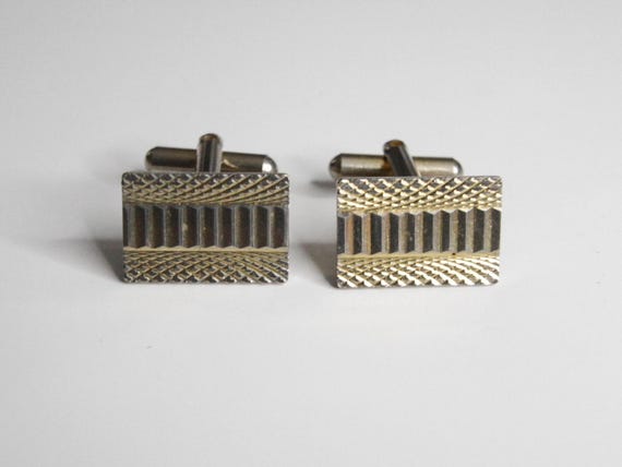 Vintage Rectangular Textured Cufflinks - image 3