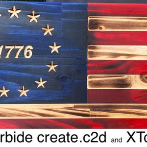 SVG & Carbide Create File 1776 Betsy Ross American Flag .c2d file