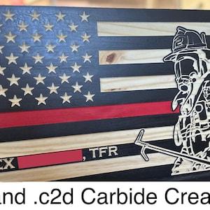 Fire Fighter American Flag, SVG & Carbide Create file .c2d file