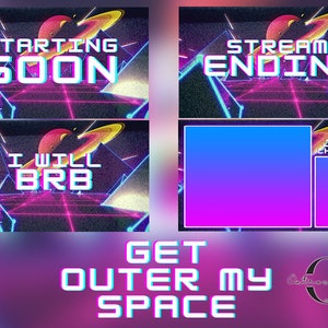 Get Outer My Space overlay scenes package - Starting Soon, BRB, Thanks For Watching - Instant download