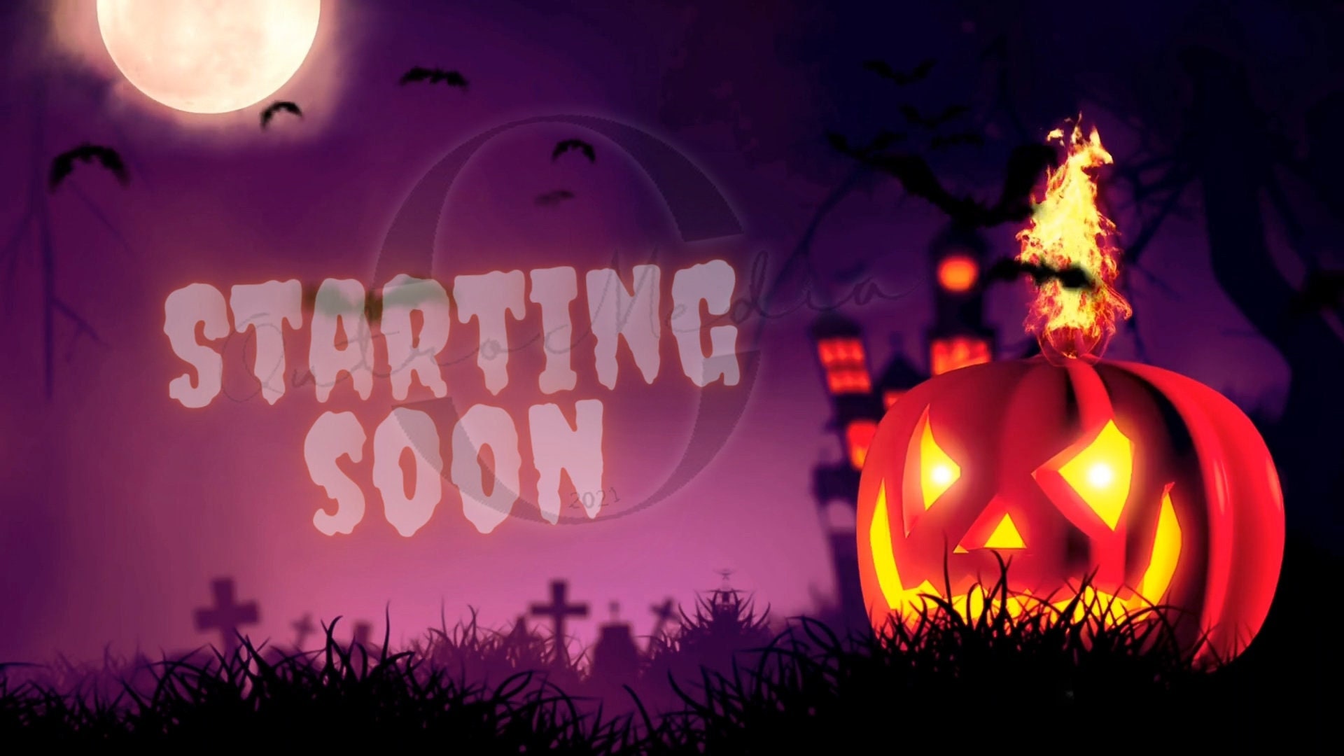 Halloween Animated Overlay Scenes Package Starting Soon, BRB, Ending