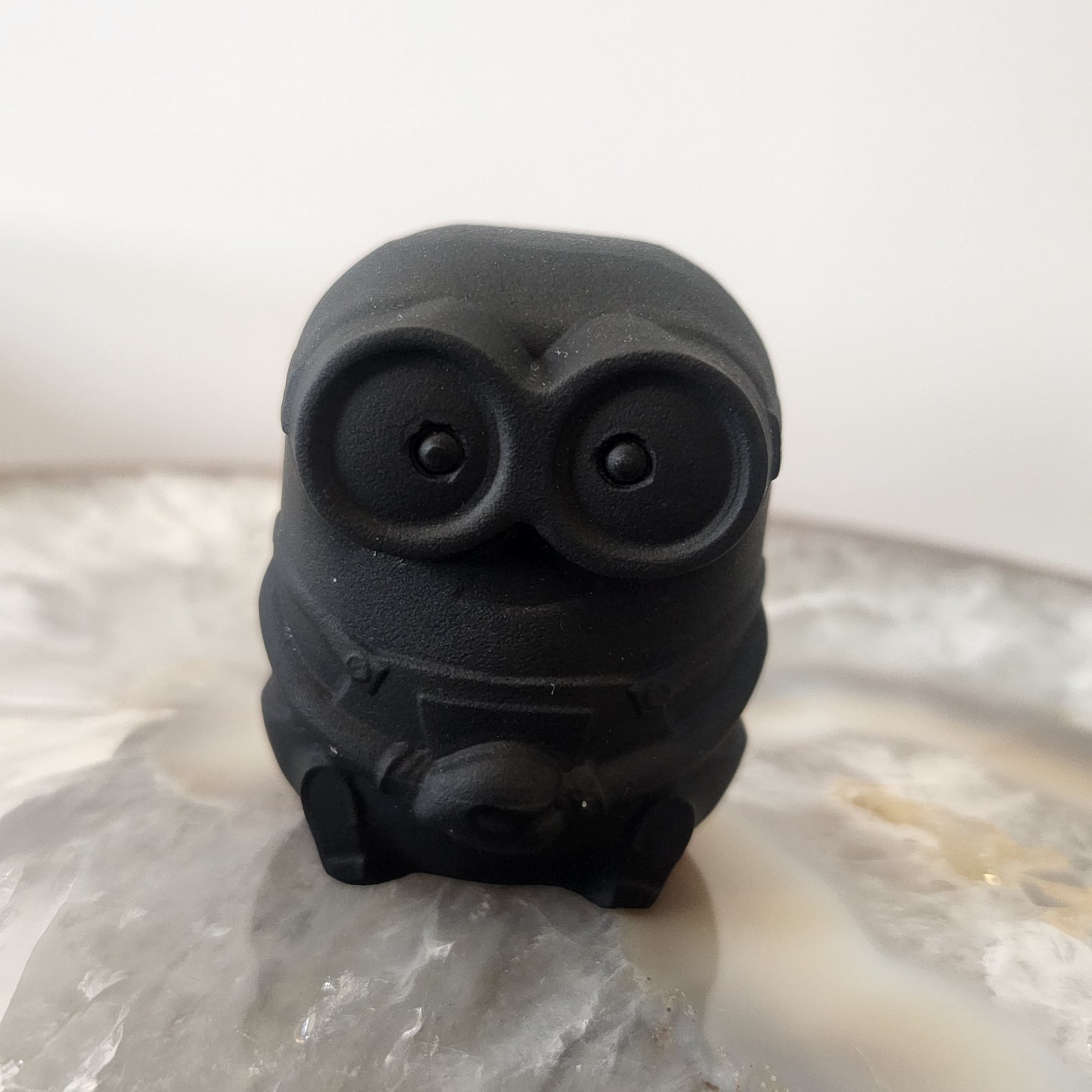 Black Obsidian Minion Carving. Black Obsidian Crystal Carving. Etsy