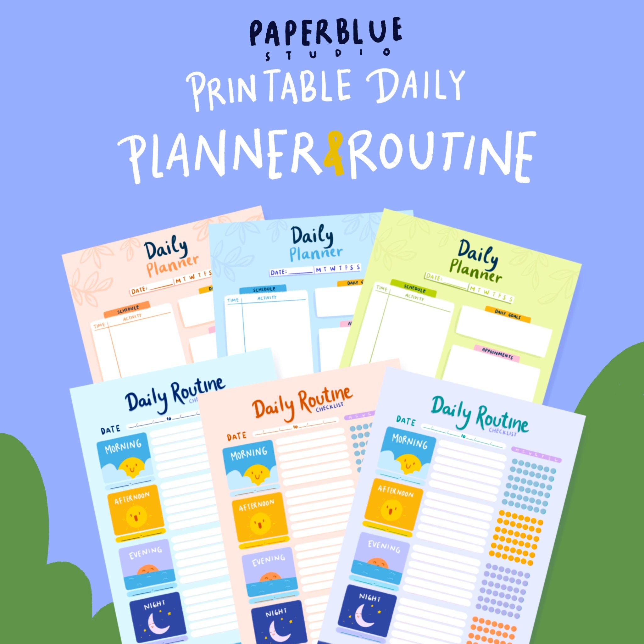 printable daily planner daily routine a4 a5 etsy
