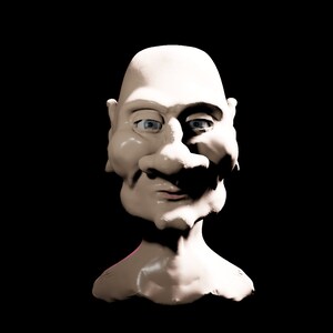 3D Digital Toon Head .stl .blend and rendering