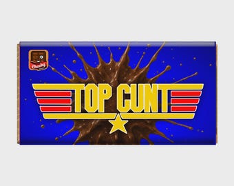 Top Cunt Parody Chocolate Bar Wrapper – Funny Gag Gift, Cheeky Present, Novelty Wrapper