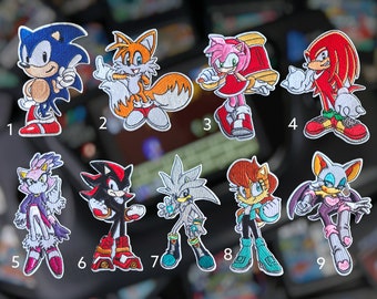 Iron on Patches - Sonic - Tails - Knuckles the Echidna - Rouge the Bat - Shadow the Hedgehog - Video Game - Patch