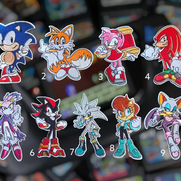 Bügelbild - Sonic - Tails - Knuckles the Echidna - Rouge the Bat - Shadow the Igel - Videospiel - Patch