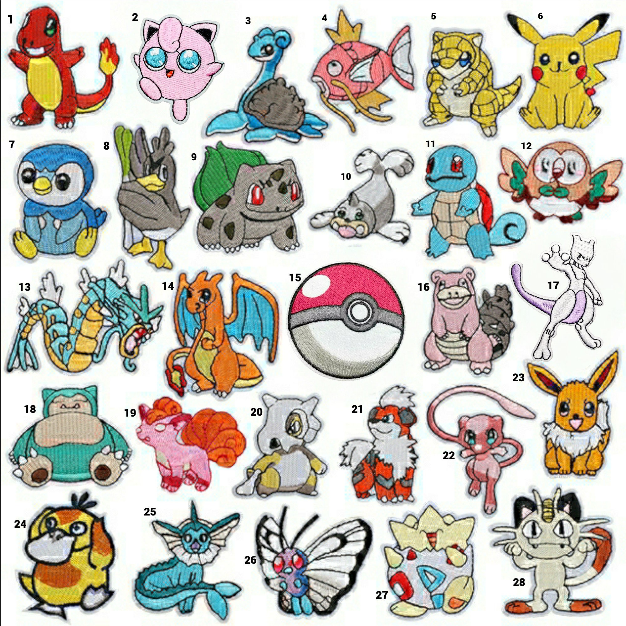 Cartoon Pokemon Patches, Pokemon Cartoon Sticker