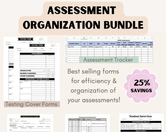 Assessment Organization Bundle | School Psychologist | Testing Forms Bundle