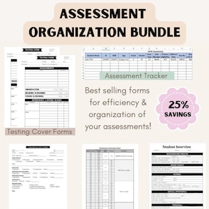 Assessment Organization Bundle | School Psychologist | Testing Forms Bundle