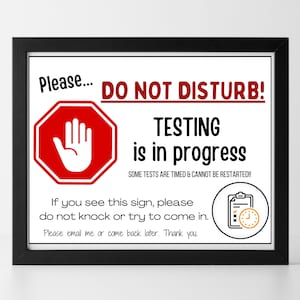 Do Not Disturb Signs, Bundle: Testing, Virtual Meeting, & General for School Psychologists, Educators, etc. ~DIGITAL PRINT~ WHITE Style