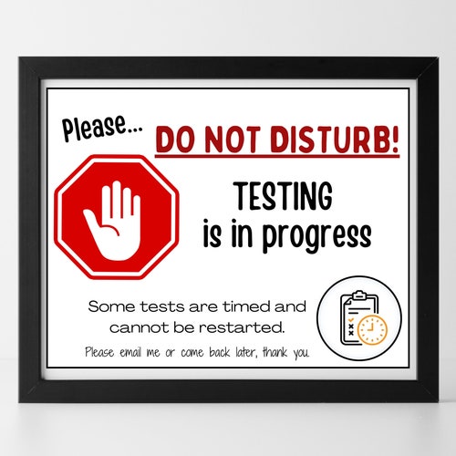 Do Not Disturb Testing Sign DIGITAL PRINT - Etsy