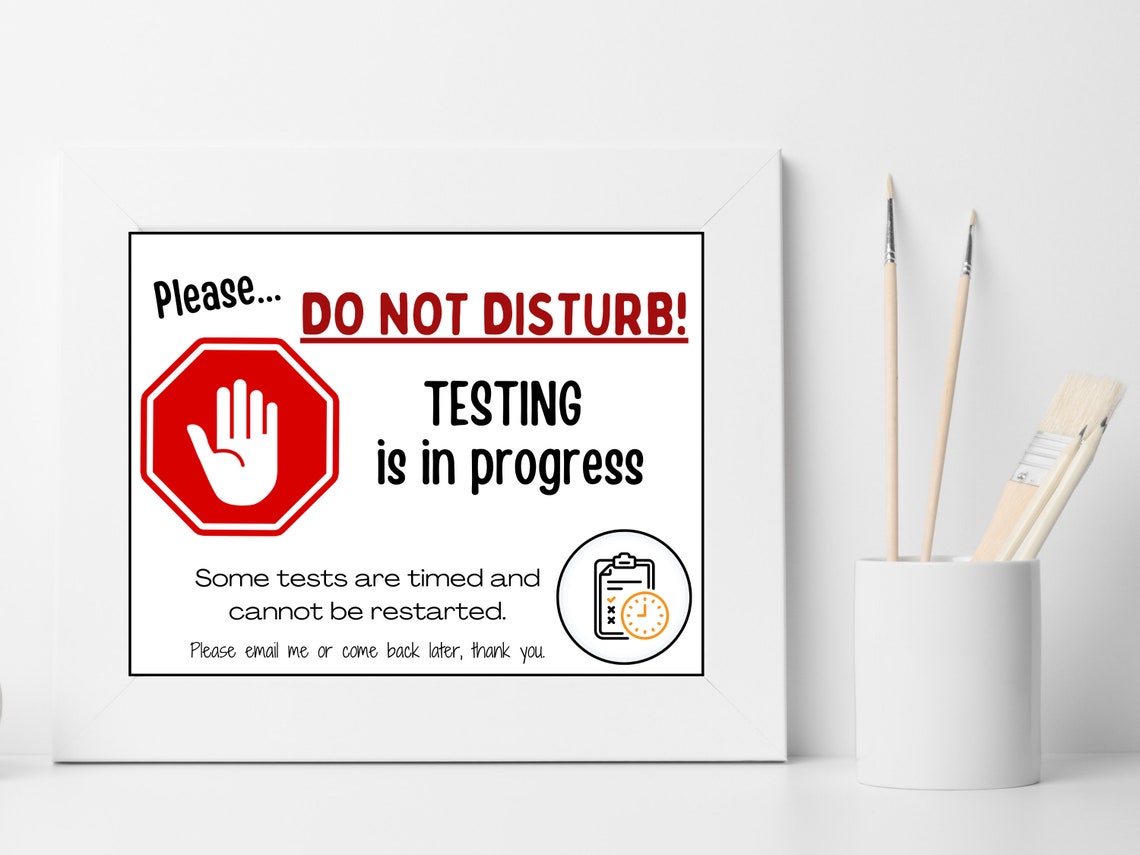 Do Not Disturb Testing Sign DIGITAL PRINT | Etsy