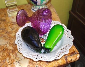 1960年代の大きなガラスの果物と野菜9個セット（レモンからニンジン