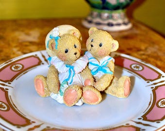 Estatueta Vintage Cherished Teddies: Heidi e David, 1992, Hamilton Gifts