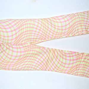 Escada cotton trousers in abstract pastel design, bought in 2004, new, size 16