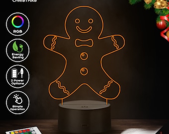LED Lamp - Gingerbread Man (Christmas)