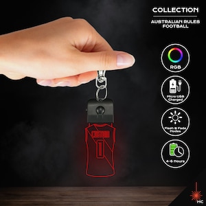 Design Your Own - Australian Rules Football Jersey LED Keychain
